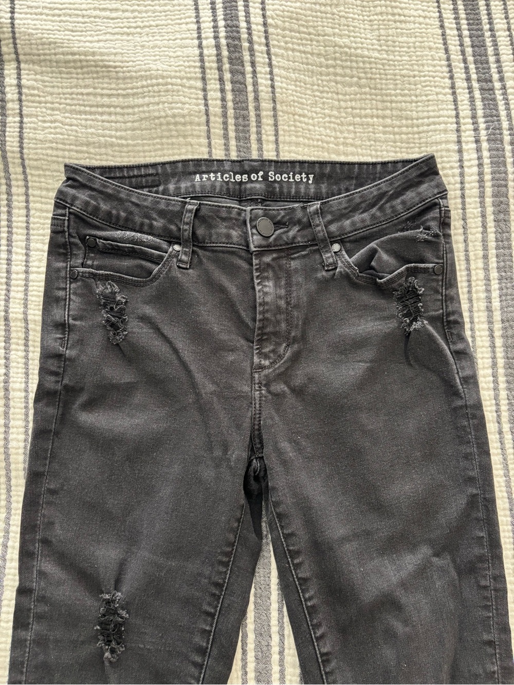 Society Black Distressed Skinny Jeans